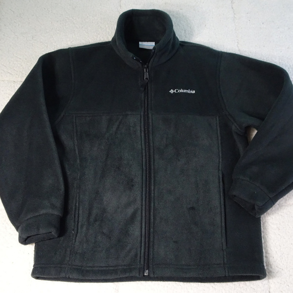 Columbia Fleece Black Full Zip Jacket Size 10/12 - Picture 1 of 7